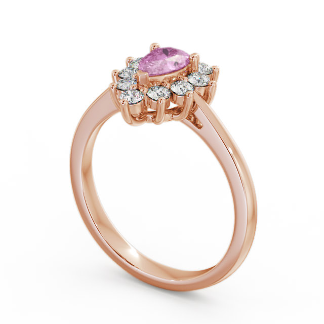 Cluster Pink Sapphire and Diamond 0.85ct Ring 18K Rose Gold - Lacey