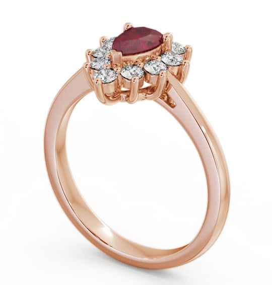 Cluster Ruby and Diamond 0.85ct Ring 9K Rose Gold - Lacey GEM20_RG_RU_THUMB1