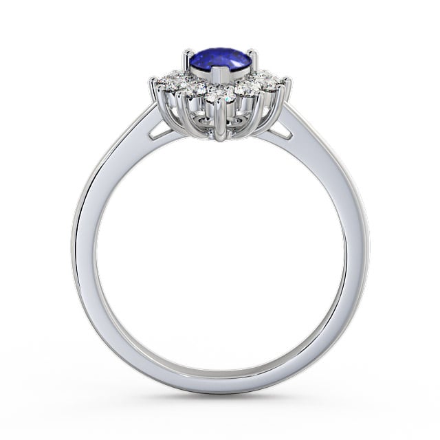 Cluster Blue Sapphire and Diamond 0.85ct Ring 9K White Gold - Lacey GEM20_WG_BS_UP