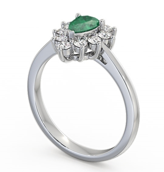 Cluster Emerald and Diamond 0.80ct Ring 18K White Gold GEM20_WG_EM_THUMB1