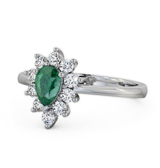 Cluster Emerald and Diamond 0.80ct Ring 18K White Gold GEM20_WG_EM_THUMB2 