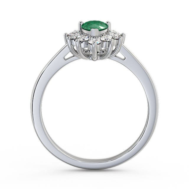 Cluster Emerald and Diamond 0.80ct Ring 18K White Gold - Lacey GEM20_WG_EM_UP