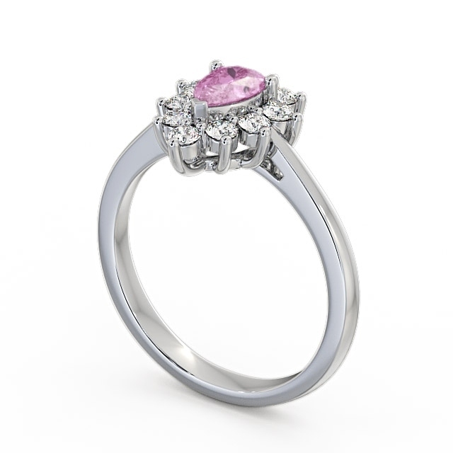 Cluster Pink Sapphire and Diamond 0.85ct Ring 18K White Gold - Lacey GEM20_WG_PS_SIDE