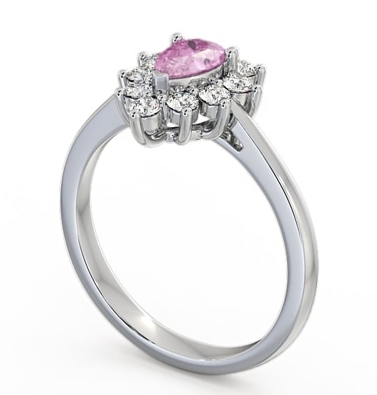 Cluster Pink Sapphire and Diamond 0.85ct Ring 18K White Gold GEM20_WG_PS_THUMB1 