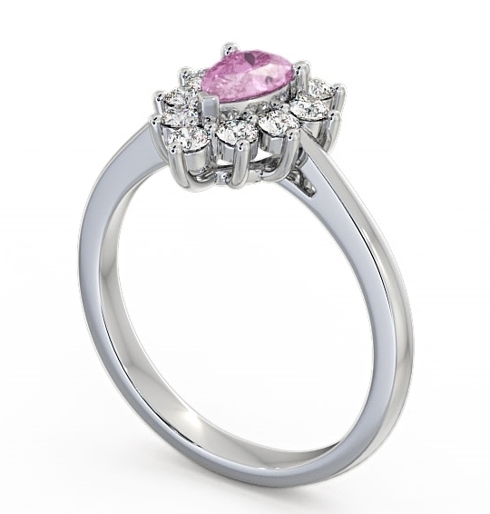 Cluster Pink Sapphire and Diamond 0.85ct Ring 9K White Gold GEM20_WG_PS_THUMB1