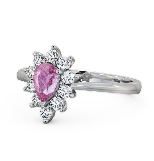 Cluster Pink Sapphire and Diamond 0.85ct Ring 18K White Gold GEM20_WG_PS_THUMB2 