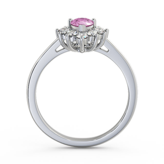 Cluster Pink Sapphire and Diamond 0.85ct Ring 9K White Gold - Lacey GEM20_WG_PS_UP