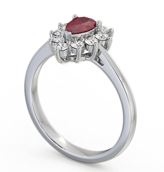  Cluster Ruby and Diamond 0.85ct Ring 9K White Gold - Lacey GEM20_WG_RU_THUMB1 