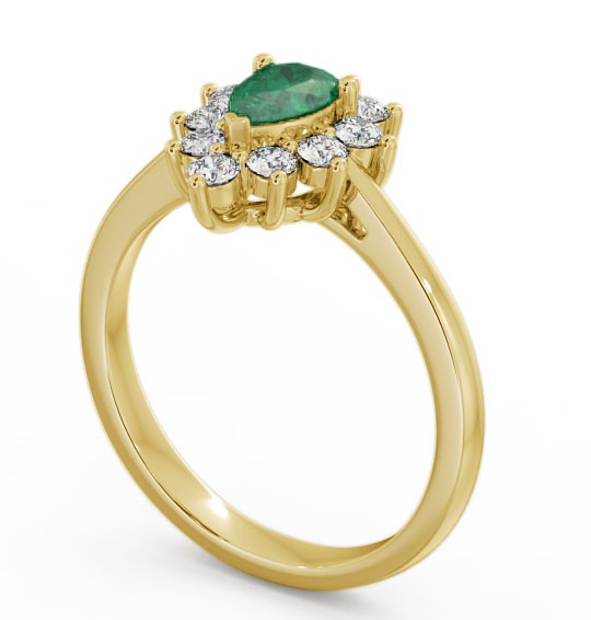 Cluster Emerald and Diamond 0.80ct Ring 18K Yellow Gold - Lacey GEM20_YG_EM_THUMB1