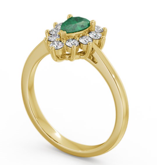 Cluster Emerald and Diamond 0.80ct Ring 9K Yellow Gold GEM20_YG_EM_THUMB1