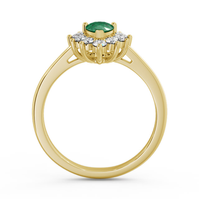 Cluster Emerald and Diamond 0.80ct Ring 9K Yellow Gold - Lacey GEM20_YG_EM_UP