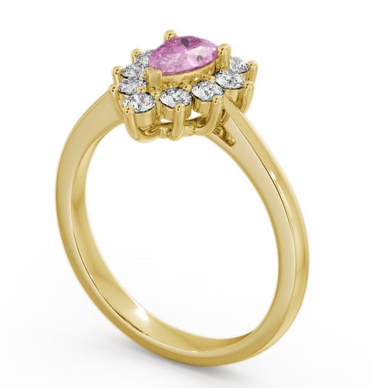 Cluster Pink Sapphire and Diamond 0.85ct Ring 9K Yellow Gold - Lacey GEM20_YG_PS_THUMB1