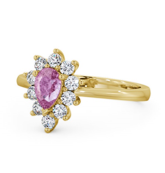  Cluster Pink Sapphire and Diamond 0.85ct Ring 9K Yellow Gold - Lacey GEM20_YG_PS_THUMB2 