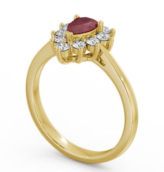  Cluster Ruby and Diamond 0.85ct Ring 9K Yellow Gold - Lacey GEM20_YG_RU_THUMB1 