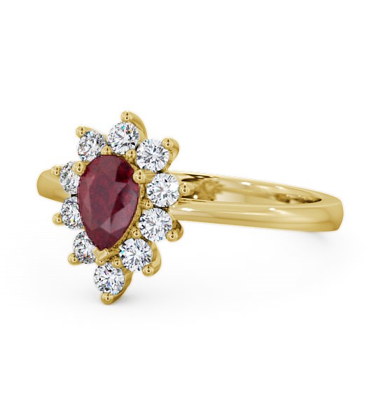  Cluster Ruby and Diamond 0.85ct Ring 9K Yellow Gold - Lacey GEM20_YG_RU_THUMB2 