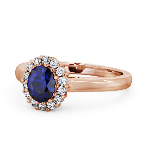 Halo Blue Sapphire and Diamond 0.81ct Ring 9K Rose Gold - Evita GEM21_RG_BS_THUMB2 