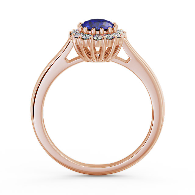 Halo Blue Sapphire and Diamond 0.81ct Ring 9K Rose Gold - Evita GEM21_RG_BS_UP