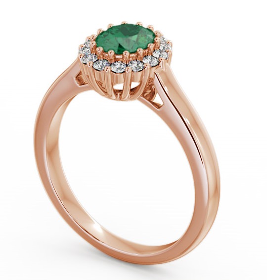 Halo Emerald and Diamond 0.73ct Ring 18K Rose Gold GEM21_RG_EM_THUMB1 