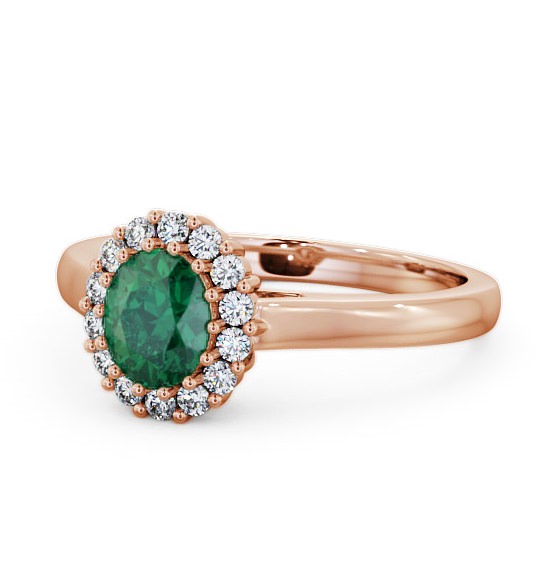  Halo Emerald and Diamond 0.73ct Ring 18K Rose Gold - Evita GEM21_RG_EM_THUMB2 