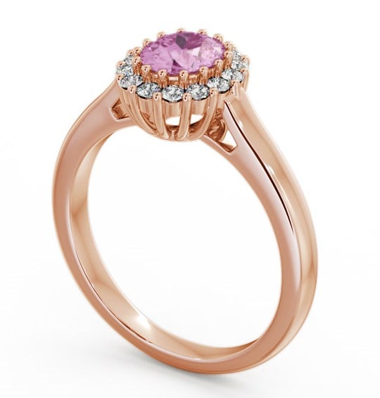 Halo Pink Sapphire and Diamond 0.81ct Ring 9K Rose Gold - Evita GEM21_RG_PS_THUMB1