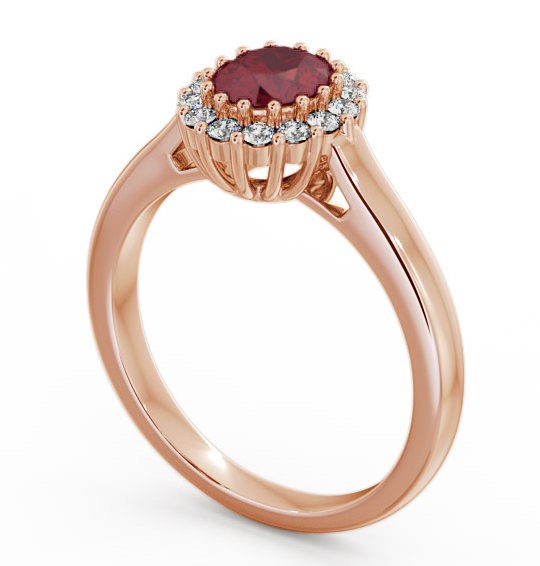 Halo Ruby and Diamond 0.81ct Ring 18K Rose Gold GEM21_RG_RU_THUMB1