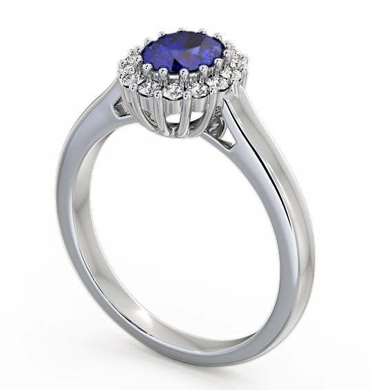 Halo Blue Sapphire and Diamond 0.81ct Ring 18K White Gold GEM21_WG_BS_THUMB1 