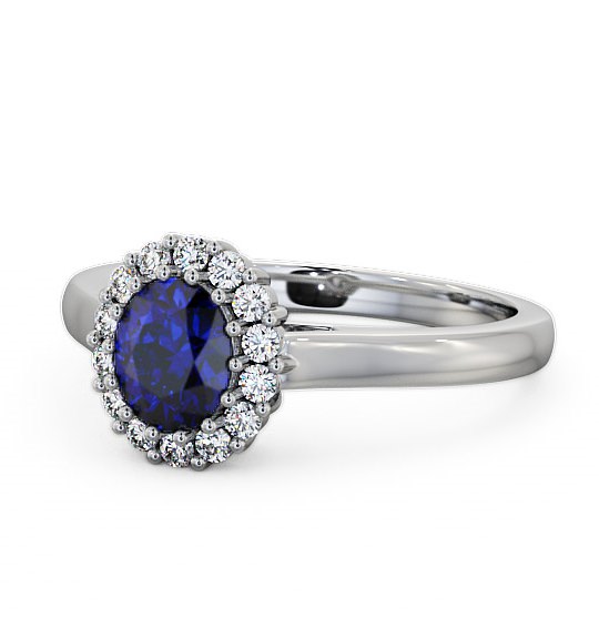  Halo Blue Sapphire and Diamond 0.81ct Ring Platinum - Evita GEM21_WG_BS_THUMB2 