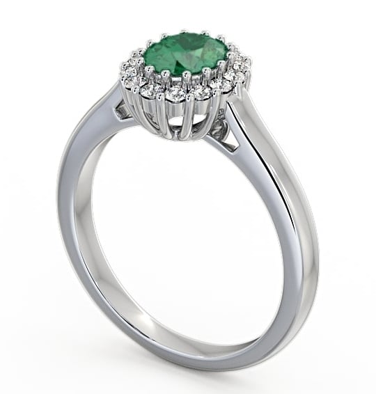 Halo Emerald and Diamond 0.73ct Ring 18K White Gold GEM21_WG_EM_THUMB1