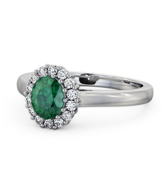  Halo Emerald and Diamond 0.73ct Ring 9K White Gold - Evita GEM21_WG_EM_THUMB2 