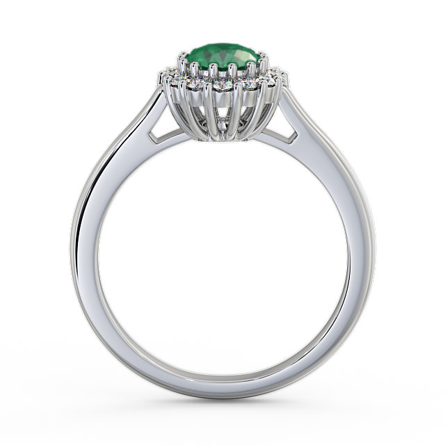 Halo Emerald and Diamond 0.73ct Ring Palladium - Evita GEM21_WG_EM_UP
