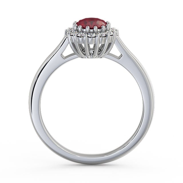 Halo Ruby and Diamond 0.81ct Ring Platinum - Evita GEM21_WG_RU_UP
