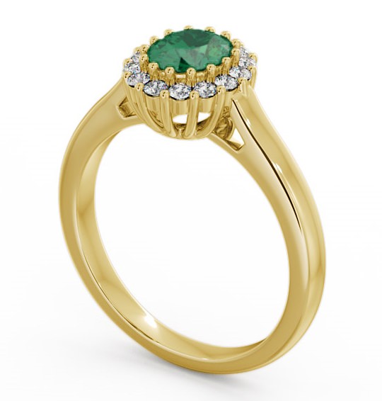 Halo Emerald and Diamond 0.73ct Ring 9K Yellow Gold GEM21_YG_EM_THUMB1