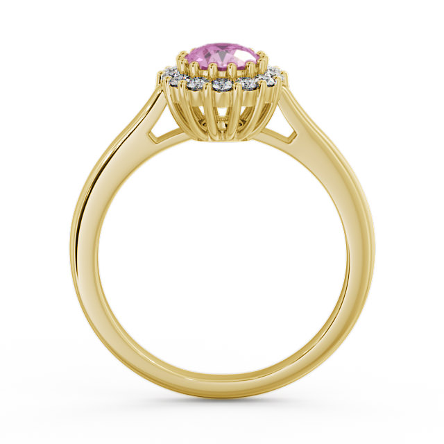 Halo Pink Sapphire and Diamond 0.81ct Ring 9K Yellow Gold - Evita GEM21_YG_PS_UP