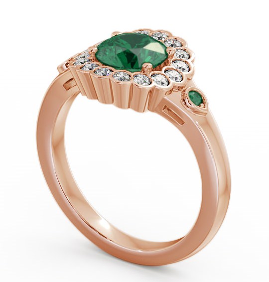 Halo Emerald and Diamond 1.53ct Ring 18K Rose Gold - Belen GEM22_RG_EM_THUMB1