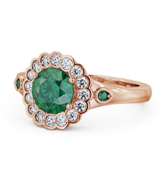  Halo Emerald and Diamond 1.53ct Ring 18K Rose Gold - Belen GEM22_RG_EM_THUMB2 