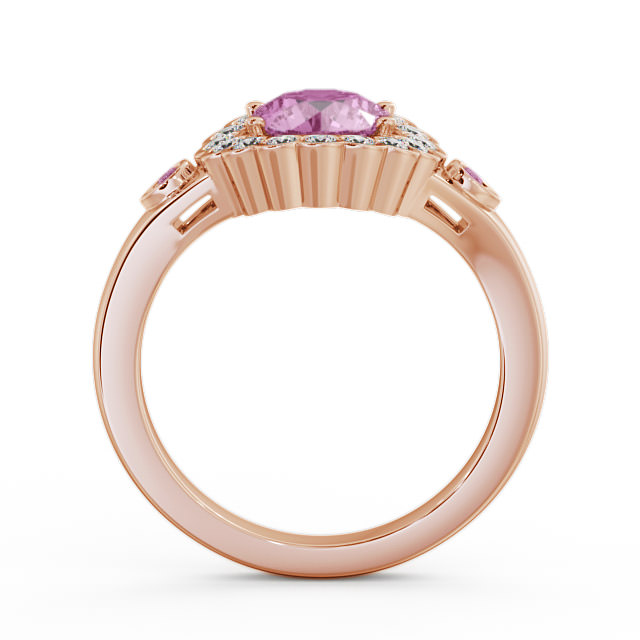 Halo Pink Sapphire and Diamond 1.69ct Ring 18K Rose Gold - Belen GEM22_RG_PS_UP