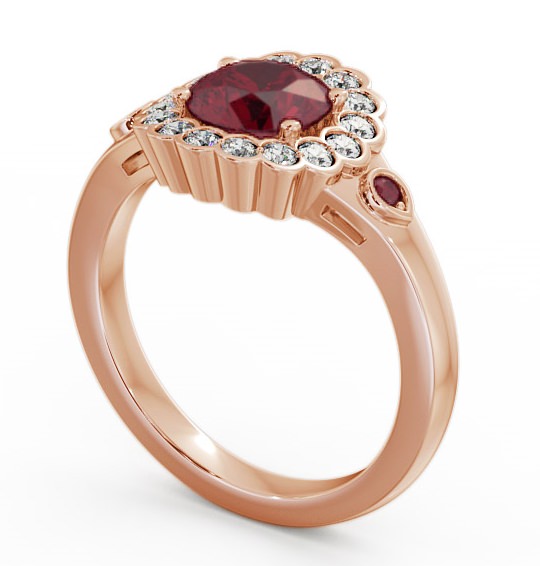 Halo Ruby and Diamond 1.69ct Ring 18K Rose Gold GEM22_RG_RU_THUMB1