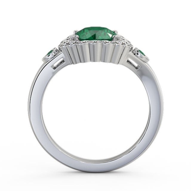 Halo Emerald and Diamond 1.53ct Ring Platinum - Belen GEM22_WG_EM_UP