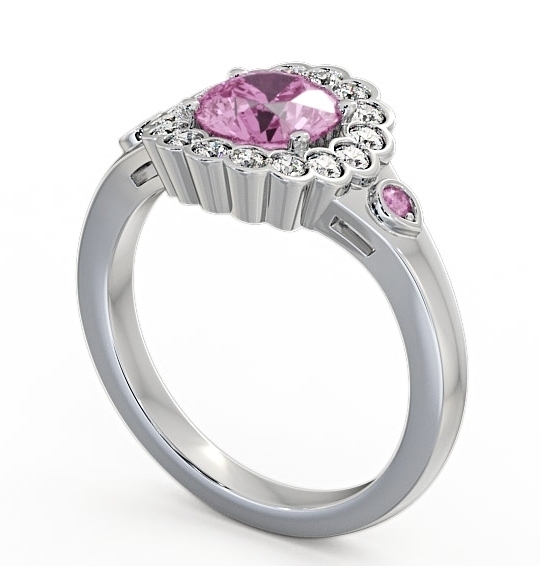 Halo Pink Sapphire and Diamond 1.69ct Ring 18K White Gold GEM22_WG_PS_THUMB1 