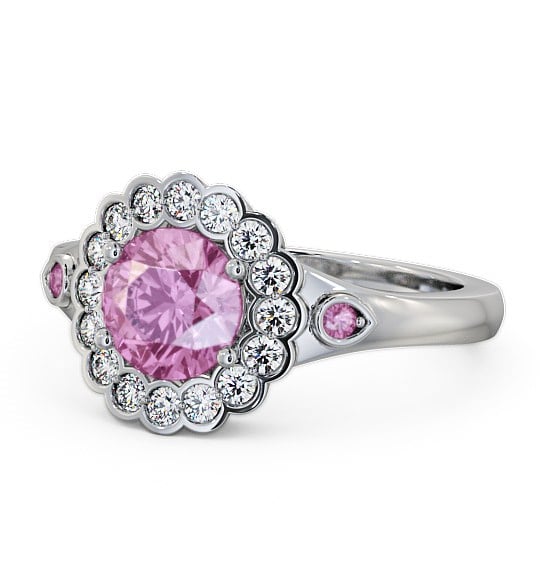  Halo Pink Sapphire and Diamond 1.69ct Ring Palladium - Belen GEM22_WG_PS_THUMB2 