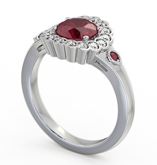 Halo Ruby and Diamond 1.69ct Ring Platinum GEM22_WG_RU_THUMB1