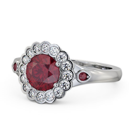 Belen Halo Ring Gemstone and Diamond 1.69ct Bezel Set GEM22_WG_RU_THUMB2 