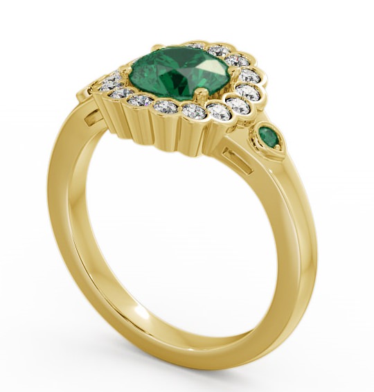 Halo Emerald and Diamond 1.53ct Ring 9K Yellow Gold GEM22_YG_EM_THUMB1