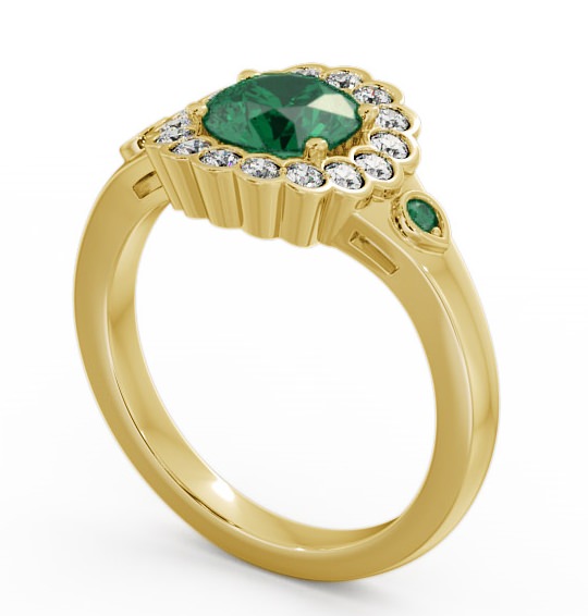 Halo Emerald and Diamond 1.53ct Ring 18K Yellow Gold GEM22_YG_EM_THUMB1