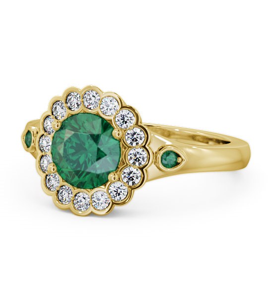  Halo Emerald and Diamond 1.53ct Ring 9K Yellow Gold - Belen GEM22_YG_EM_THUMB2 