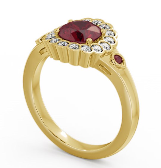 Halo Ruby and Diamond 1.69ct Ring 9K Yellow Gold GEM22_YG_RU_THUMB1