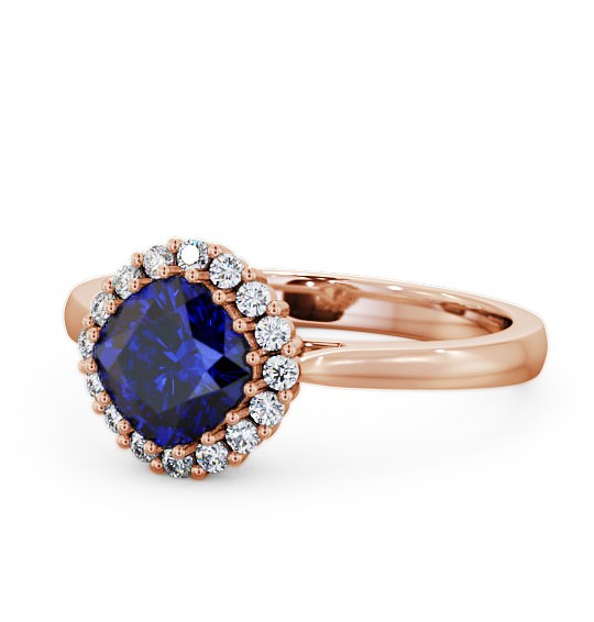 Halo Blue Sapphire and Diamond 1.46ct Ring 18K Rose Gold GEM23_RG_BS_THUMB2 
