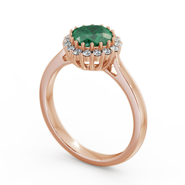 Halo Emerald and Diamond 1.16ct Ring 18K Rose Gold - Sienna