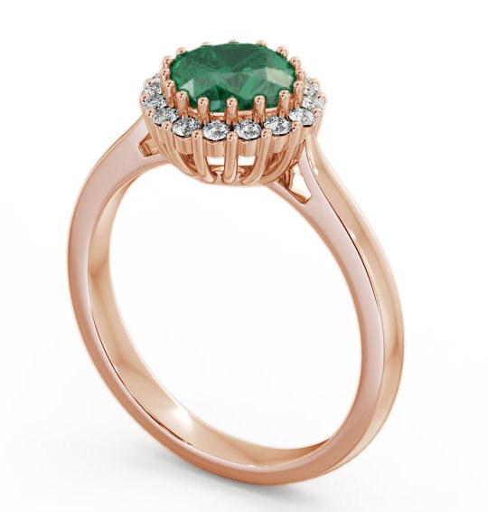 Halo Emerald and Diamond 1.16ct Ring 9K Rose Gold GEM23_RG_EM_THUMB1