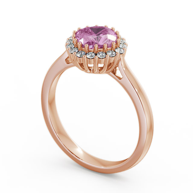 Halo Pink Sapphire and Diamond 1.46ct Ring 9K Rose Gold - Sienna GEM23_RG_PS_SIDE